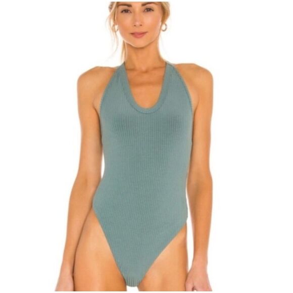 Free People Women's Speed Dial Bodysuit in Seabreeze Size XS Stretchy Cheeky - Picture 1 of 6
